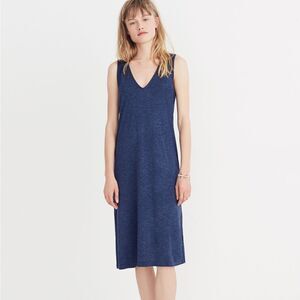 Madewell V-Neck Jersey Tank Dress medium blue
